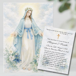Blessed Mother Mary  Catholic Funeral Memorial  名刺