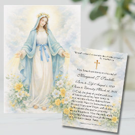Blessed Mother Mary  Catholic Funeral Memorial  名刺