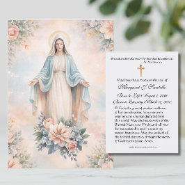 Blessed Mother Mary  Catholic Funeral Memorial  名刺