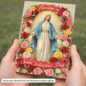 Blessed Mother Mary Valentines Prayer Roses 名刺