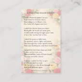 Blessed Mother Mary Valentines Prayer Roses 名刺 (裏面)