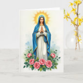 Blessed Mother Prayer Card カード (黄色い花)