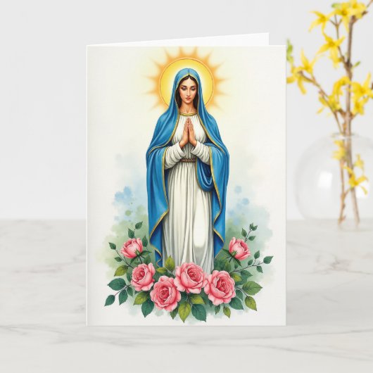 Blessed Mother Prayer Card カード (黄色い花)