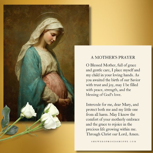 Blessed Mother Prayer Card for Expectant Mothers エンクロージャーカード