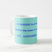 Blessed mug in mint & blue コーヒーマグカップ (正面左)