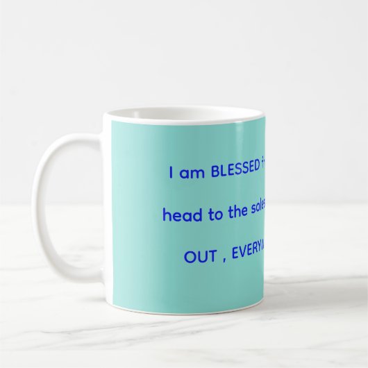Blessed mug in mint & blue コーヒーマグカップ (左)