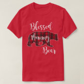 Blessed Mummy Bear Red Tartan Plaid Pattern Mama M Tシャツ (デザイン正面)