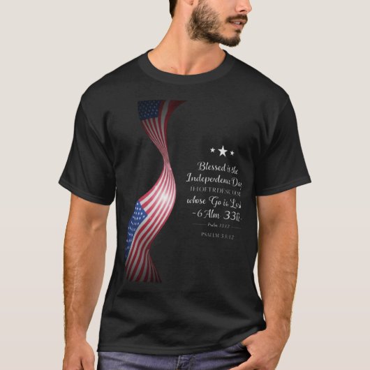 Blessed Nation – Christian July 4  Tシャツ (正面)