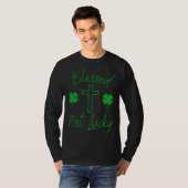 Blessed Not Lucky  Christian St Patricks Day  Cros Tシャツ (正面フル)