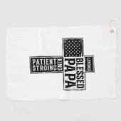 Blessed Papa Cross Christian Vintage Typography De ゴルフタオル (横)