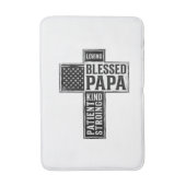 Blessed Papa Cross Christian Vintage Typography De バスマット (正面縦)