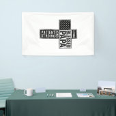 Blessed Papa Cross Christian Vintage Typography De 横断幕 (トレードショー)