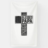 Blessed Papa Cross Christian Vintage Typography De 横断幕 (縦)