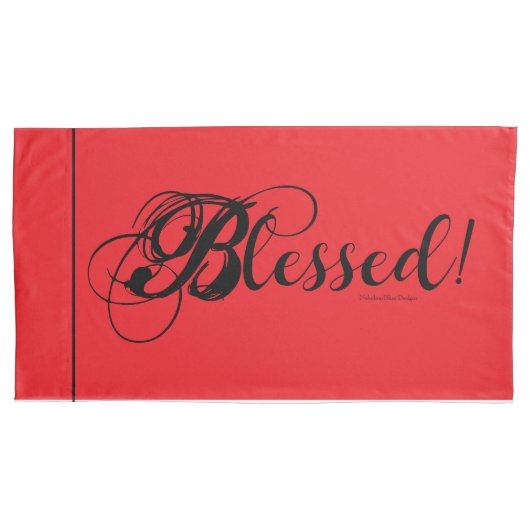 Blessed! Pillow Case Set (Red) 枕カバー (正面左)