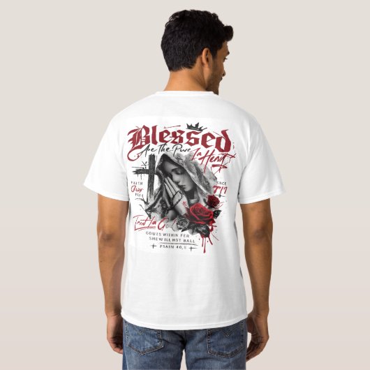 Blessed Pray For Me Christian Faith Graphic  Tシャツ (裏面フル)