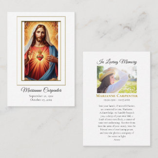 Blessed Sacred Heart Jesus Memorial Prayer Card    プレイスカード