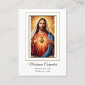 Blessed Sacred Heart Jesus Memorial Prayer Card    プレイスカード (正面)