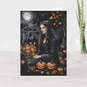 Blessed Samhain Night Halloween Fall Witch カード (正面)