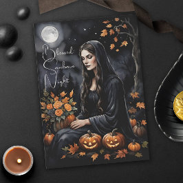 Blessed Samhain Night Halloween Fall Witch カード