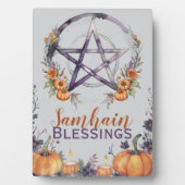 Blessed Samhain Pentacle & Fall Pumpkins Altar フォトプラーク (正面)