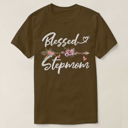 Blessed Stepmom  Funny Greatful Flower Family Gran Tシャツ (デザイン正面)