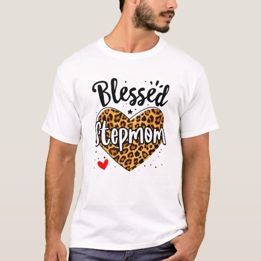 Blessed Stepmom Leopard Print Nana Mother's Day Gr Tシャツ (正面)