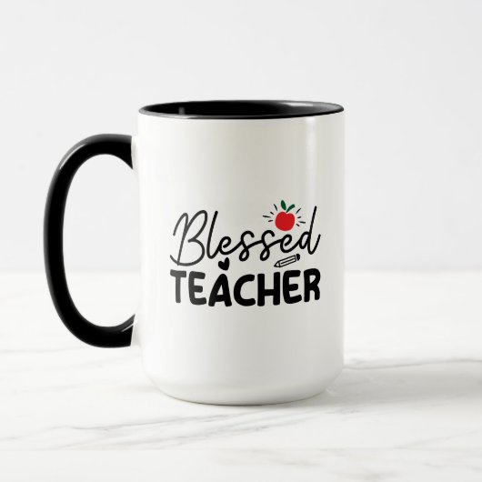 Blessed Teacher Wordart マグカップ (左)