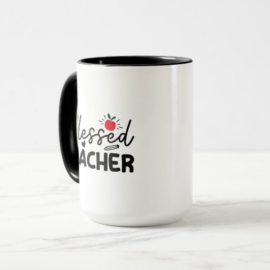Blessed Teacher Wordart マグカップ (正面左)