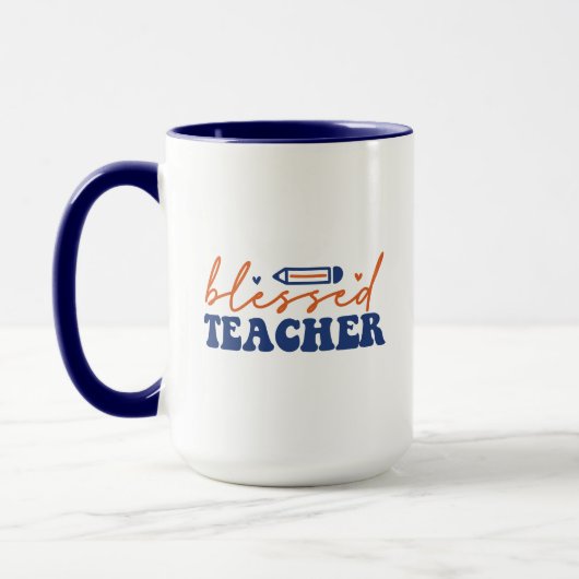 Blessed Teacher Wordart マグカップ (左)