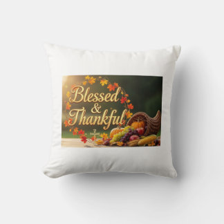 Blessed & Thankful Pillow – Inspirational Faith クッション