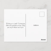 Blessed Thanksgiving Turkey ポストカード (裏面)