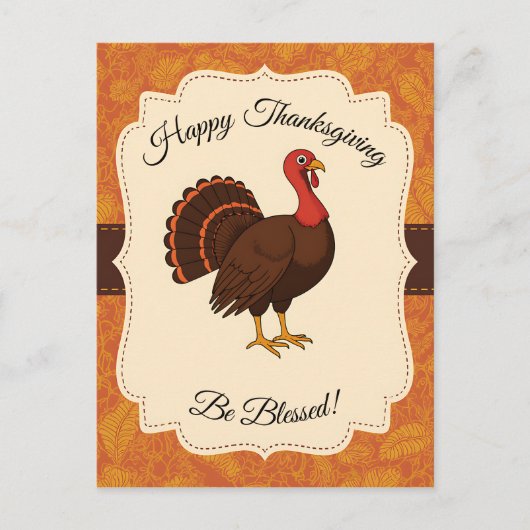 Blessed Thanksgiving Turkey ポストカード (正面)