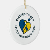 Blessed to be a Little Warrior's Mom Personalized セラミックオーナメント (右)