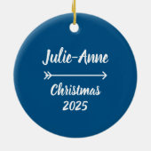 Blessed to be a Little Warrior's Mom Personalized セラミックオーナメント (裏面)