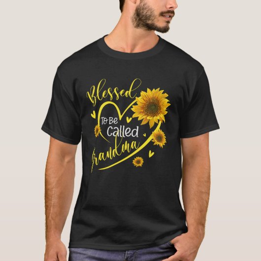Blessed To Be Call Grandma  Sunflowers Grandma Lif Tシャツ (正面)