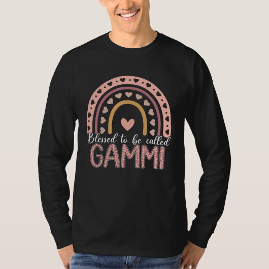 Blessed To Be Called Gammi Leopard Rainbow Cute Mo Tシャツ (正面)