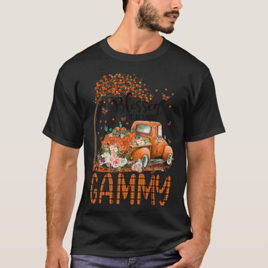 Blessed To Be Called Gammy Fall Vibes Thanksgiving Tシャツ (正面)