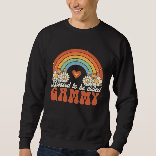 Blessed To Be Called Gammy Groovy Rainbow Mothers  スウェットシャツ (正面)
