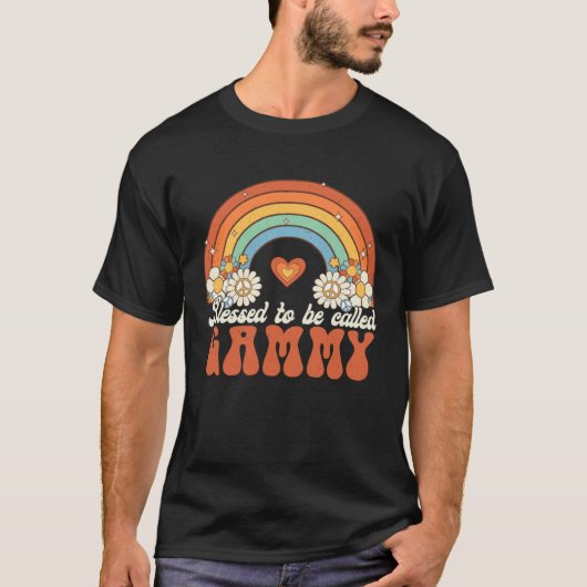 Blessed To Be Called Gammy Groovy Rainbow Mothers  Tシャツ (正面)
