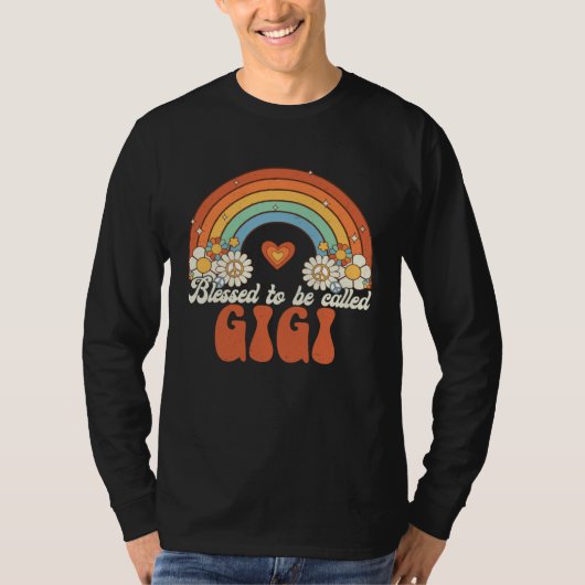 Blessed To Be Called Gigi Groovy Rainbow Mother s  Tシャツ (正面)