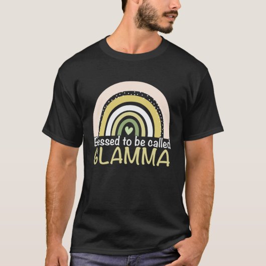 Blessed To Be Called Glamma Boho Rainbow Mother s Tシャツ (正面)