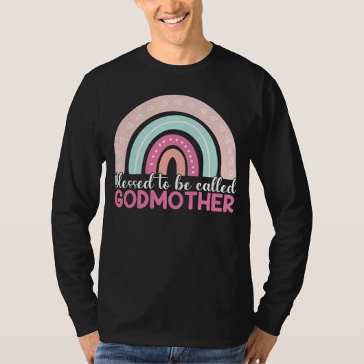 Blessed To Be Called Godmother Rainbow Blessed Mom Tシャツ (正面)