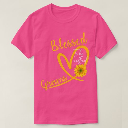 Blessed To Be Called Grams Heart Sunflower Mothers Tシャツ (デザイン正面)