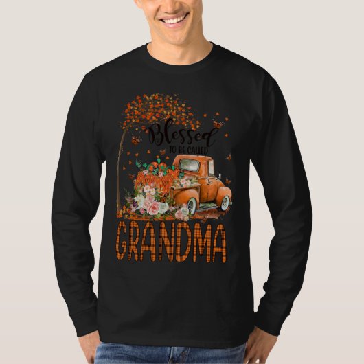 Blessed To Be Called Grandma Fall Vibes Thanksgivi Tシャツ (正面)
