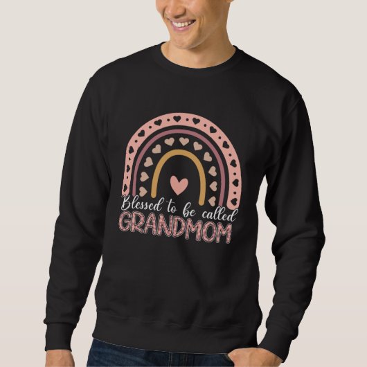 Blessed To Be Called Grandmom Leopard Rainbow Mom  スウェットシャツ (正面)