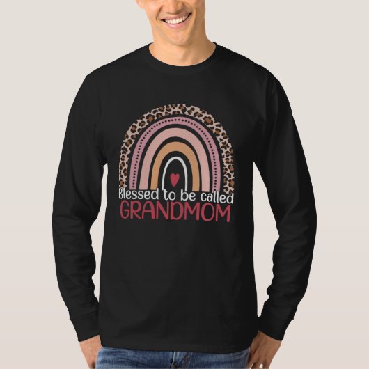 Blessed To Be Called Grandmom Rainbow Leopard Mom Tシャツ (正面)