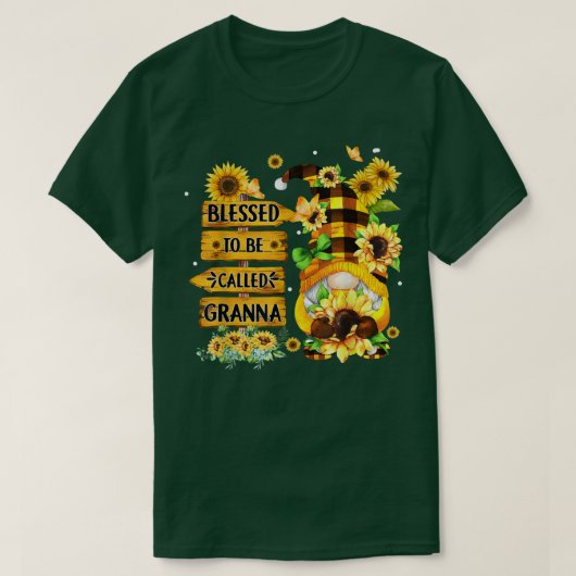 Blessed To Be Called Granna Fall Gnome Sunflowers Tシャツ (デザイン正面)
