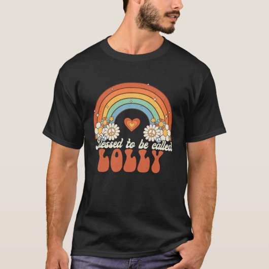 Blessed To Be Called Lolly Groovy Rainbow Mothers  Tシャツ (正面)