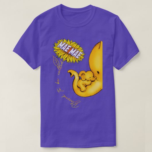 Blessed To Be Called Mae Mae Sunflower Elephant Mo Tシャツ (デザイン正面)