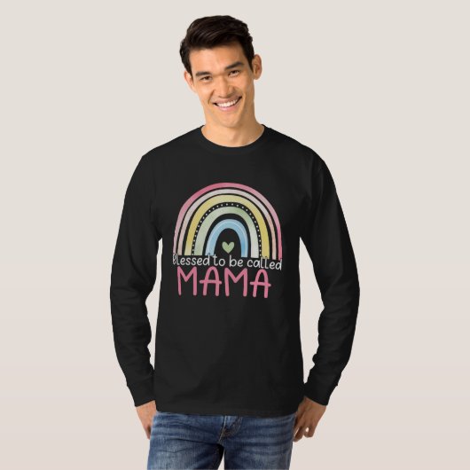 Blessed To Be Called Mama Rainbow Mother s Day Bes Tシャツ (正面フル)